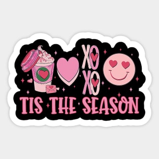 Tis the Season Valentines Day Coffee Latte Heart XoXo Womens Sticker